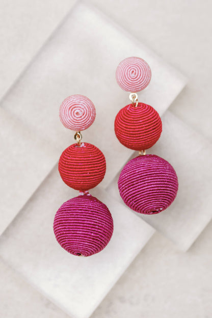 Pink, Red and Purple Holiday Earrings
