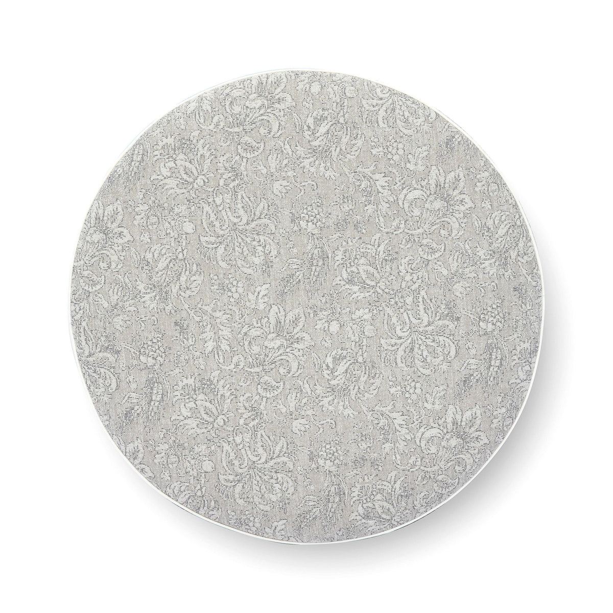 Pink Tasseled Round Ottoman
