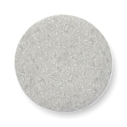 Pink Tasseled Round Ottoman