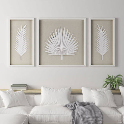 Handmade Rice Paper Palm Leave Wall Decor - Square