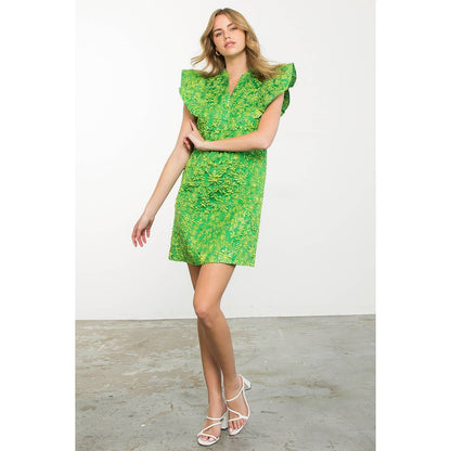 Green Textured Dress