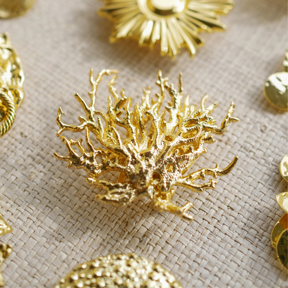 Gold Coral Belt Buckle