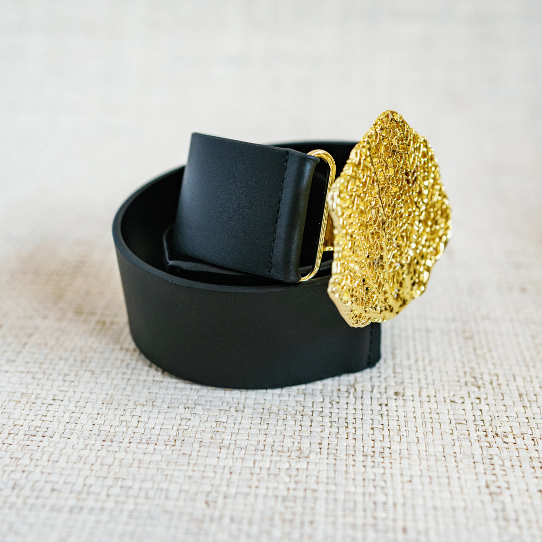 Black Genuine Leather Interchangeable Stretch Belt : 2