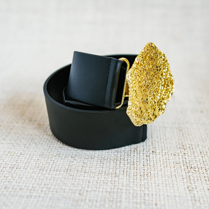 Black Genuine Leather Interchangeable Stretch Belt : 2