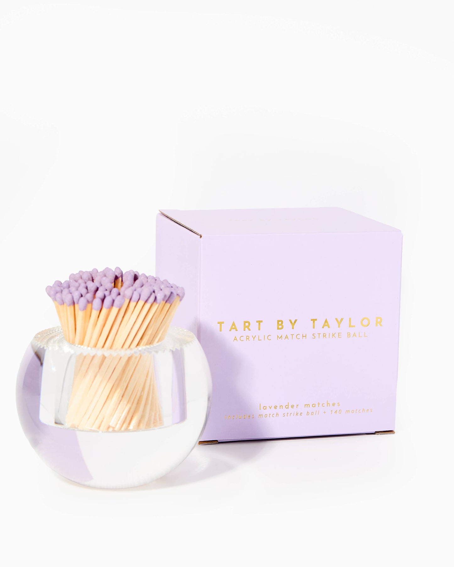 Lavender Matches in Round Glass Container