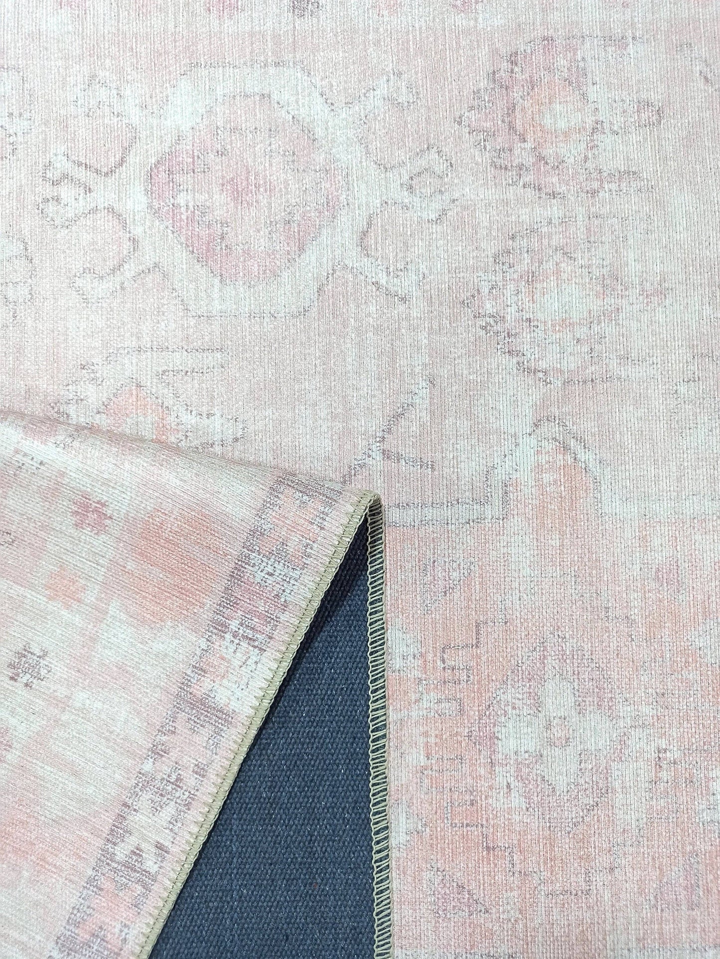 Leonie Pink Pale & Dusty Persian Vintage Rug: 5&#39;9x8&#39;9 ft 180x270cm