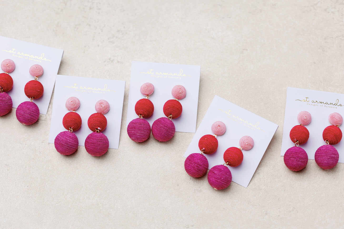 Pink, Red and Purple Holiday Earrings