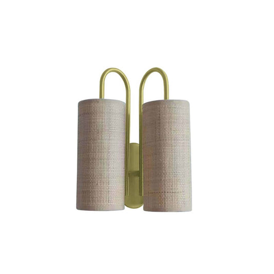 Gold & Rattan Sconce
