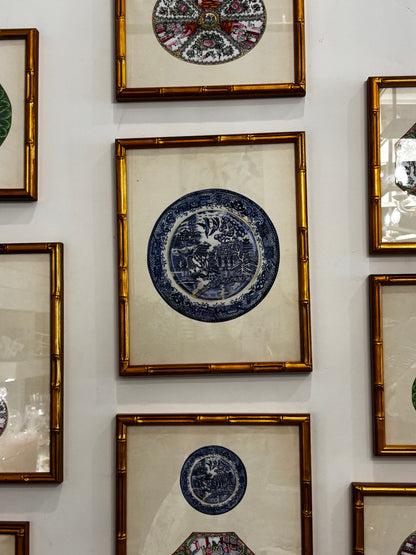Framed Blue Willow Chinoiserie Print - 11x14"