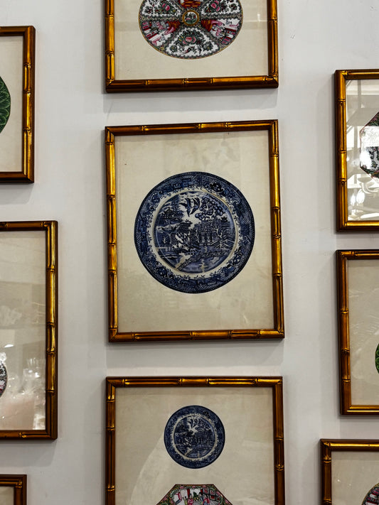 Framed Blue Willow Chinoiserie Print - 11x14"
