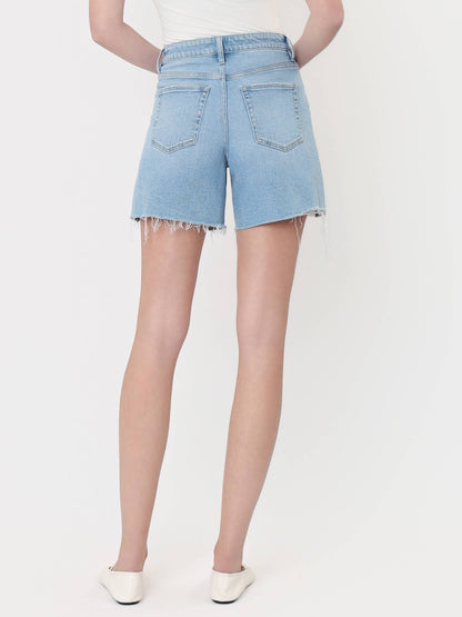 SUPER HIGH RISE DRAWSTRING MIDI SHORTS T7431: MORNING TRAIN / M
