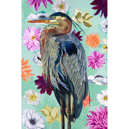 Heron Florals Canvas: 24x36"