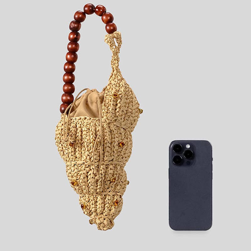 Raffia Seashell Mini Purse