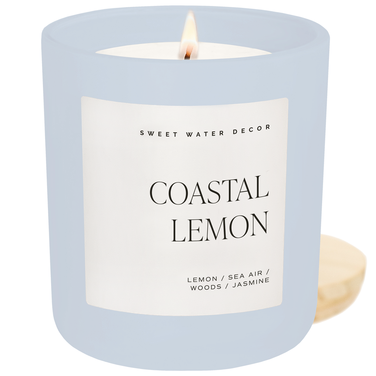Coastal Lemon 15 oz Soy Candle, Matte Jar - Home Decor