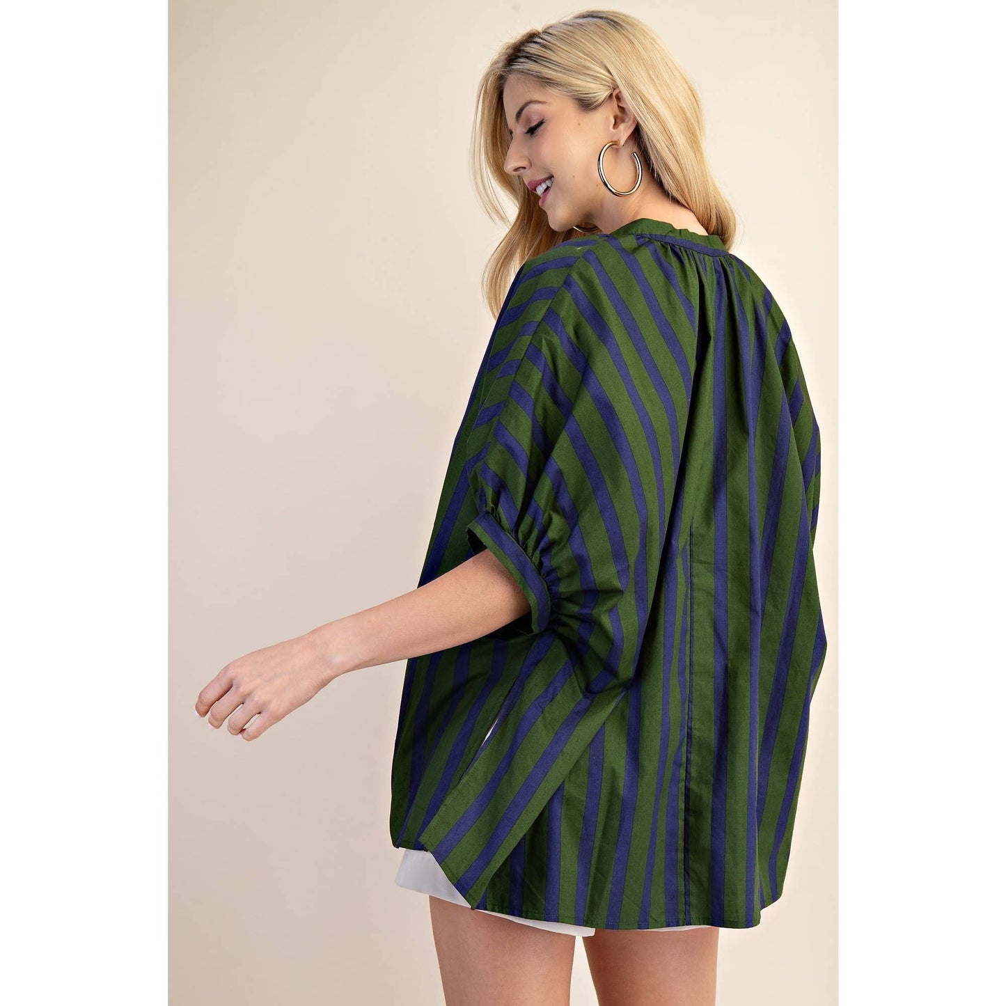Navy & Olive Top