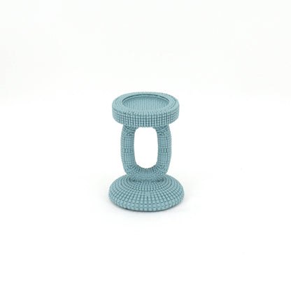 Small Blue Beaded Candle Holder