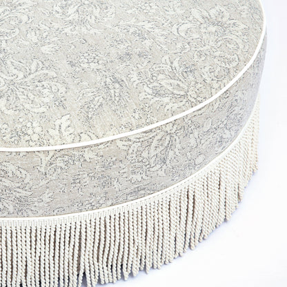 Pink Tasseled Round Ottoman