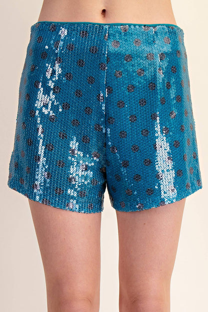 Sequins Polka Dot Mini Shorts