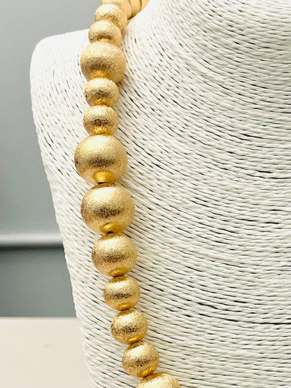 Long Mixed Gold Ball Necklace