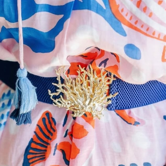 Gold Coral Belt Buckle