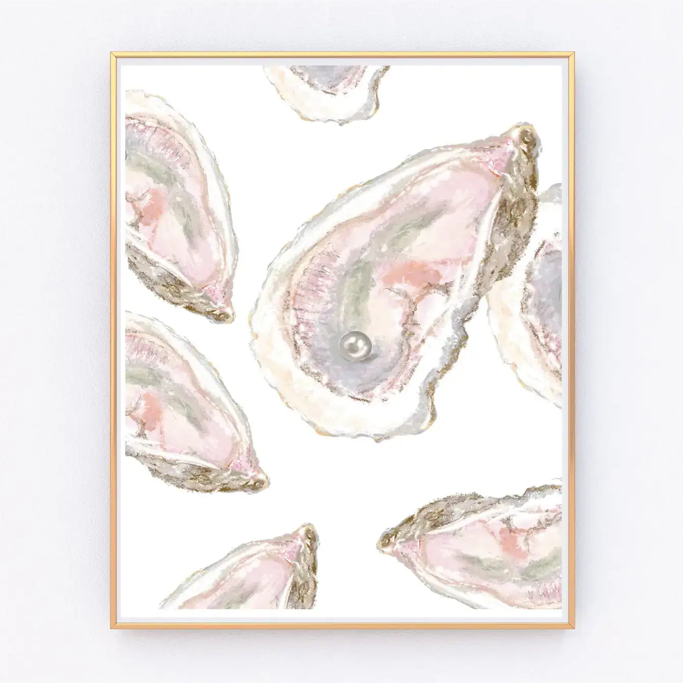 FRAMED PINK MULTI OYSTERS PRINT