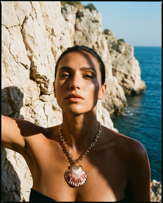 Gold Clam Shell Necklace