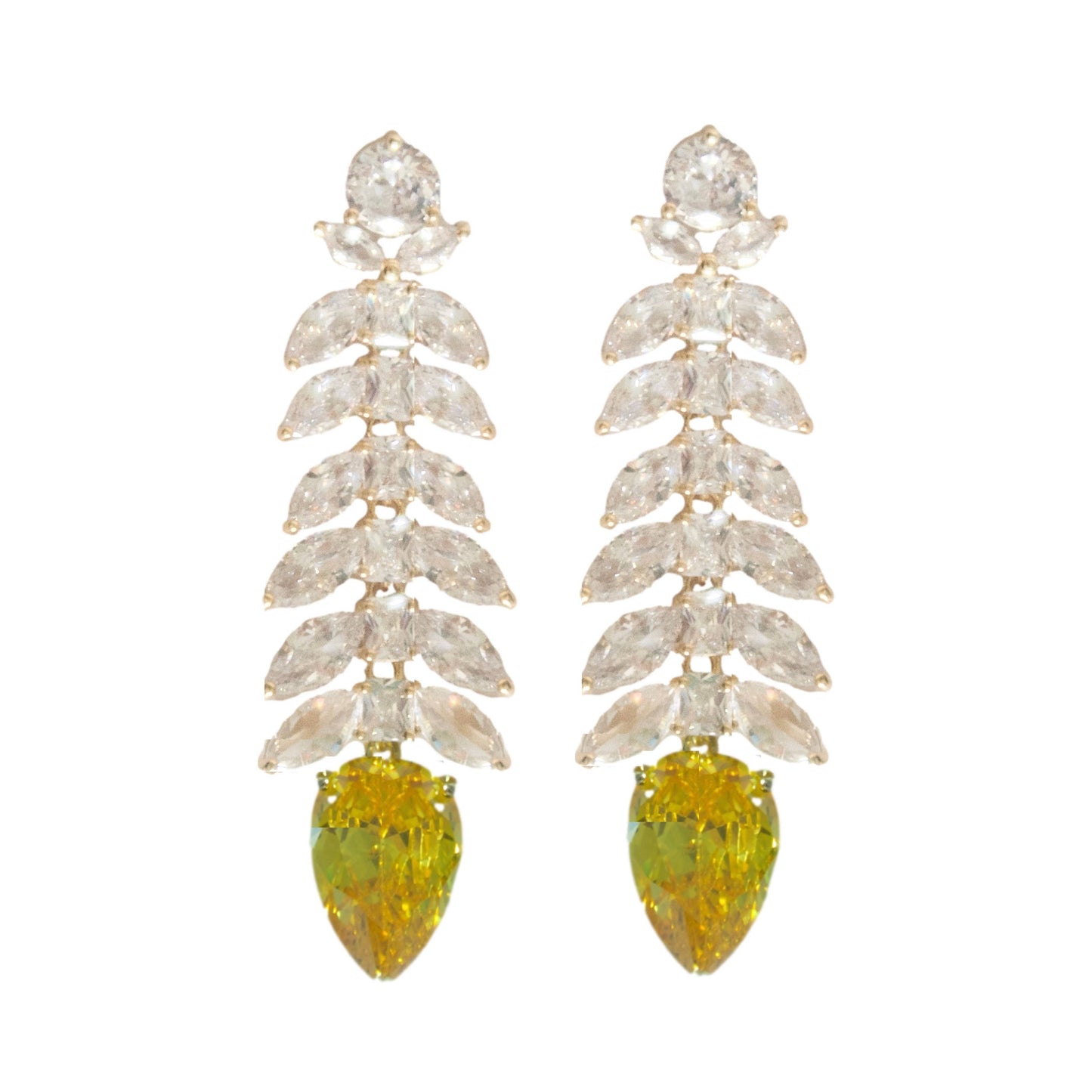 White & Canary Yellow Holiday Earrings