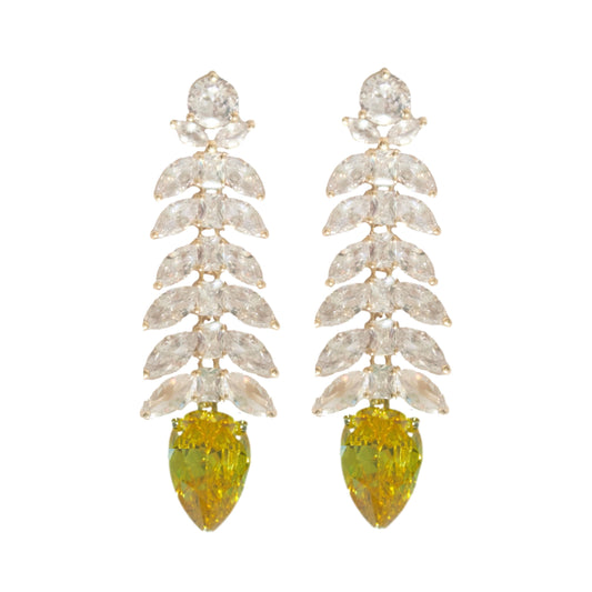 White & Canary Yellow Holiday Earrings