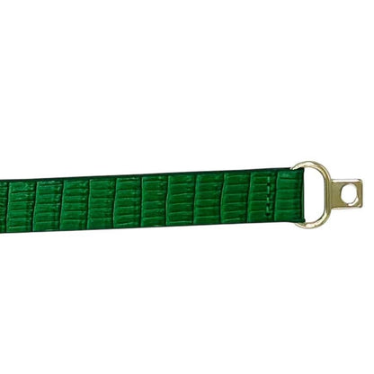 Thin Green Crocodile Leather Belt: 2