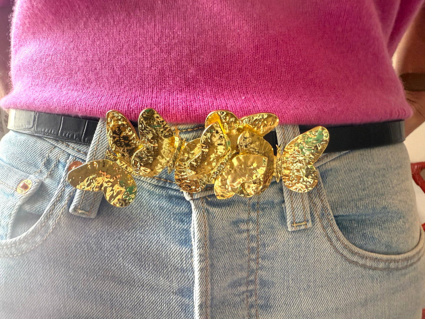 Gold Butterfly Belt Buckle