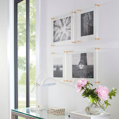 11x14" Modern UV-Grade Acrylic Floating Wall Frame: Gold
