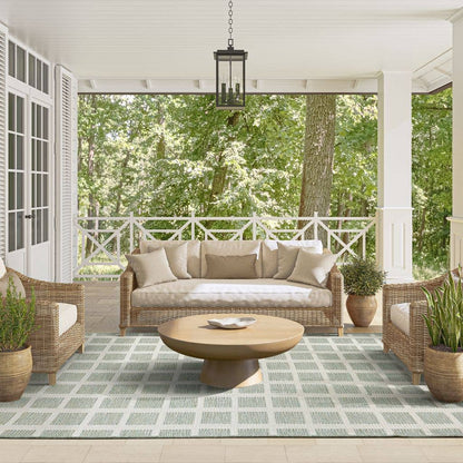 Ocean Gridscape Green Indoor/Outdoor Area Rug: 7'9" x 10'2"