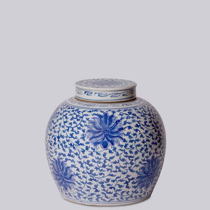 Blue & White Lotus Jar