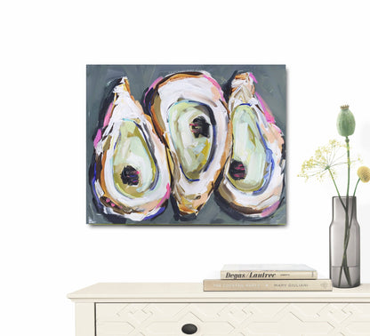 "Oysters on Blue": Print  30" x 40"