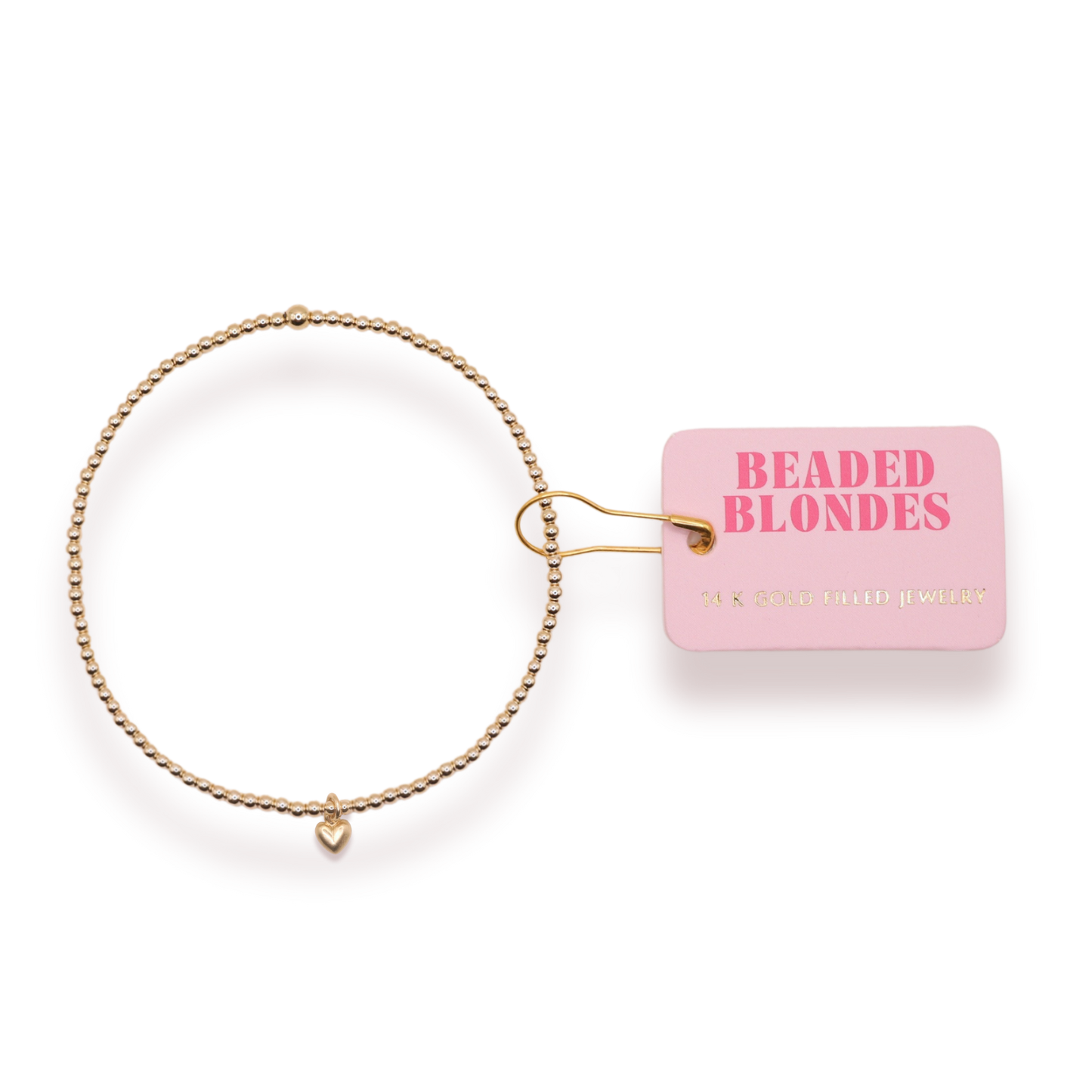 Gold Heart Charm Bracelet: Petite