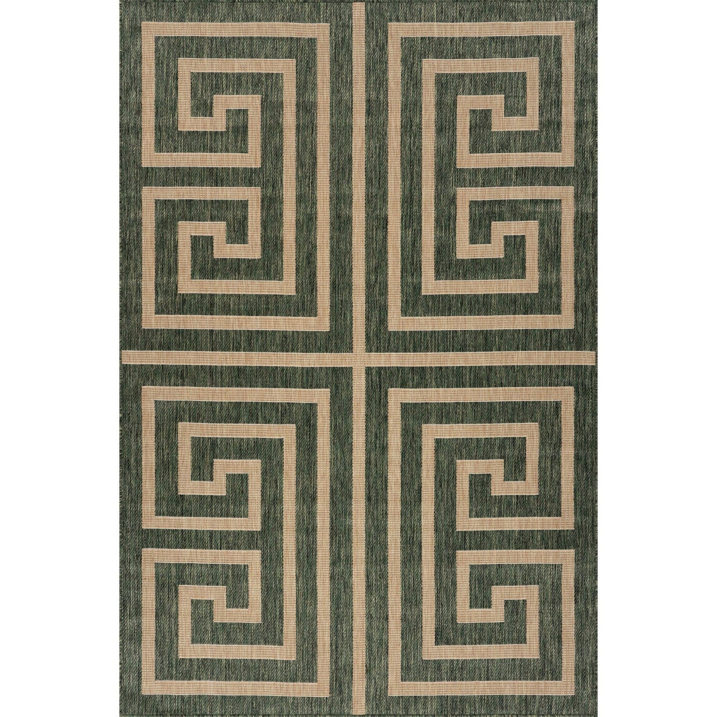Zirelle Indoor/Outdoor Contemporary Area Rug: Brown / Rectangle / 6' 7" X 9'