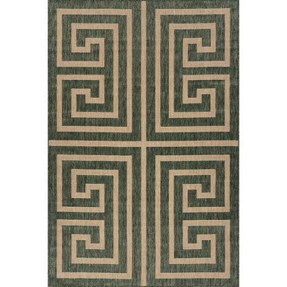 Zirelle Indoor/Outdoor Contemporary Area Rug: Brown / Rectangle / 6' 7" X 9'