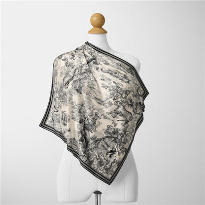 Black & White Silk Scarf