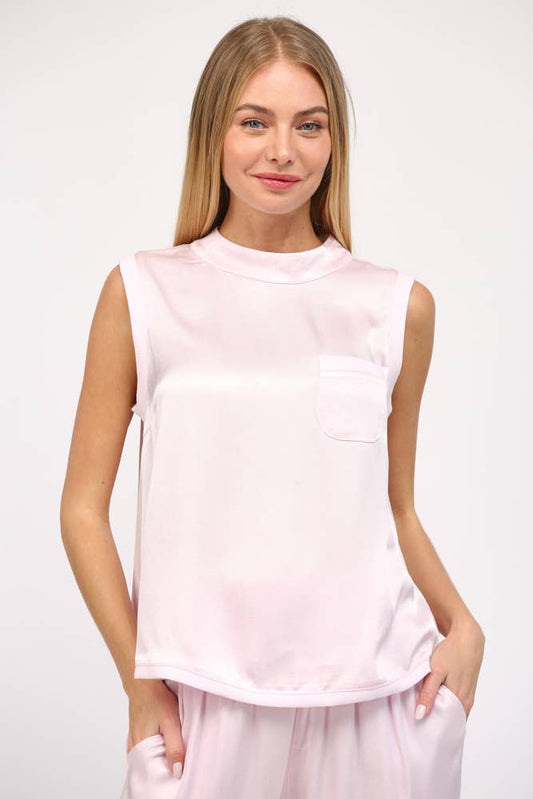 LILAC SATIN TOP