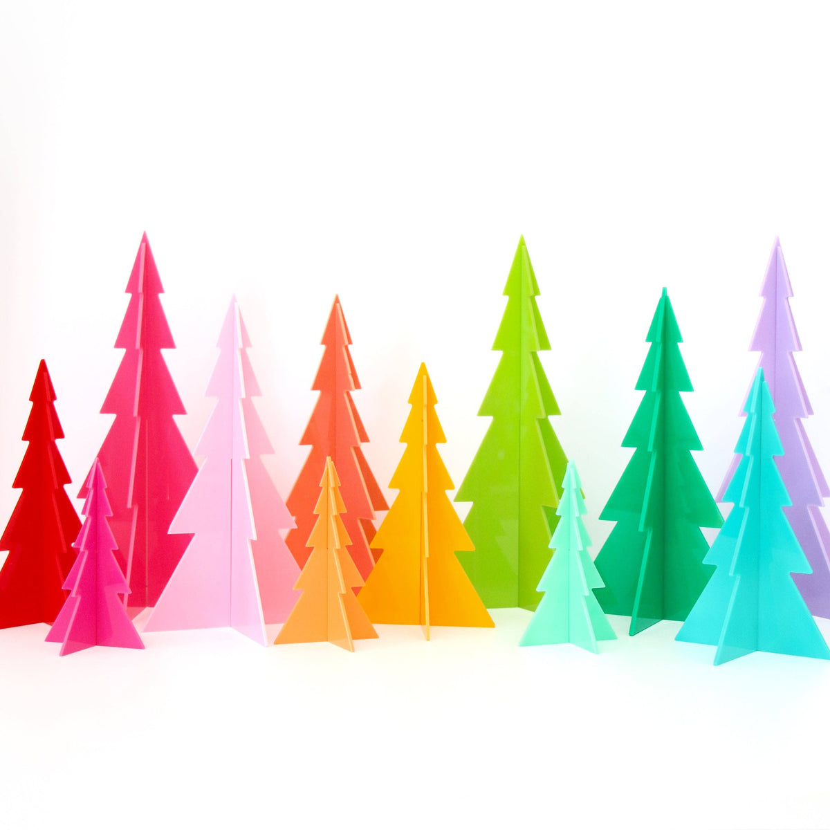 Blue and Green Set Acrylic Christmas Trees