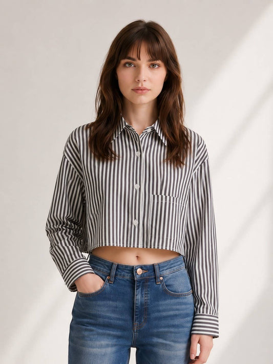 Black & White Cropped Oxford