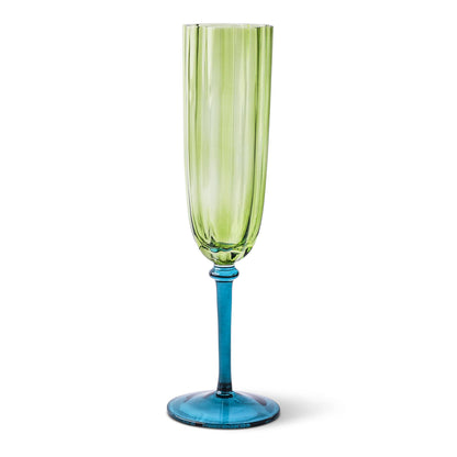 Green & Blue Champagne Glass