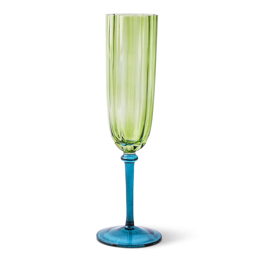 Green & Blue Champagne Glass