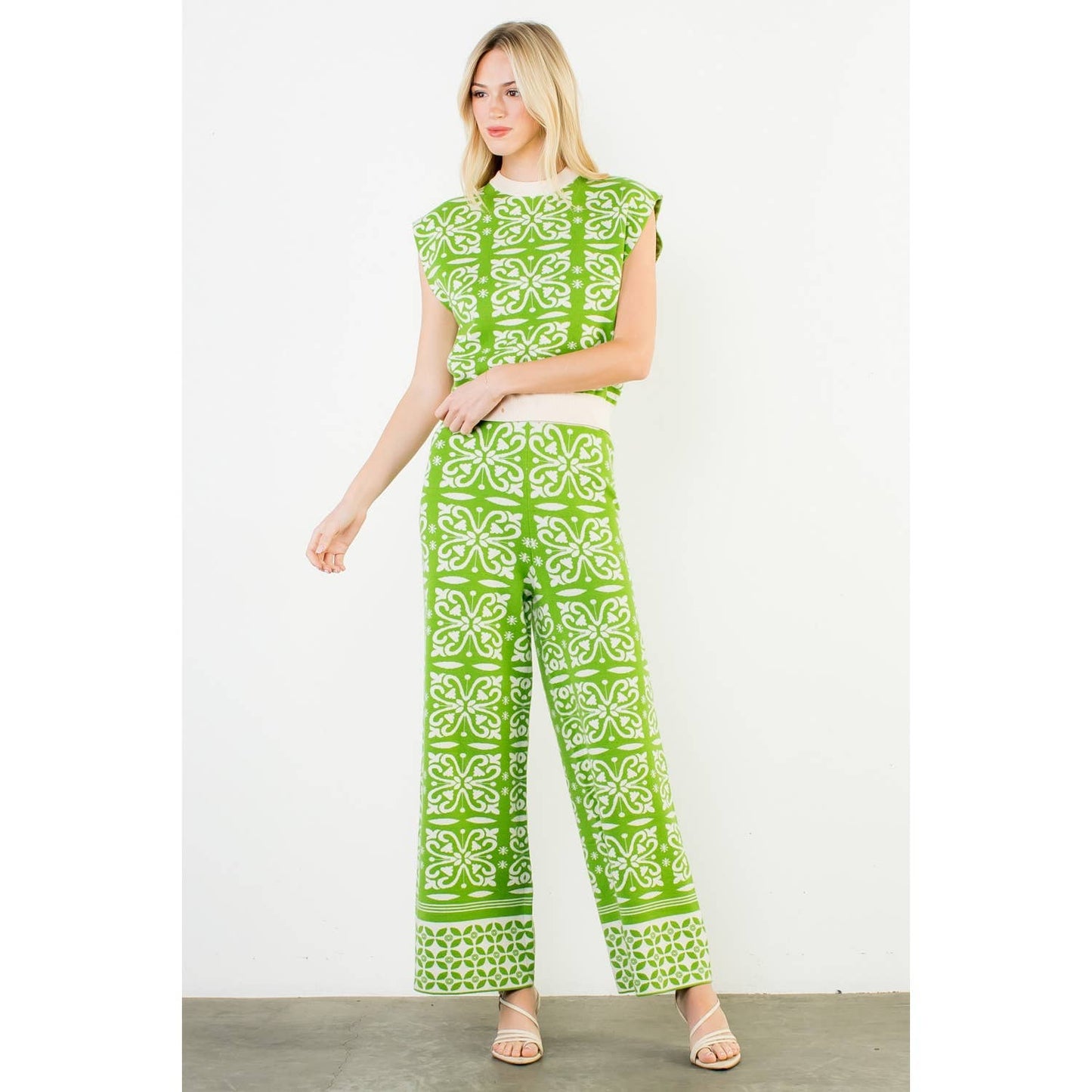 Green Sleeveless Knit Top