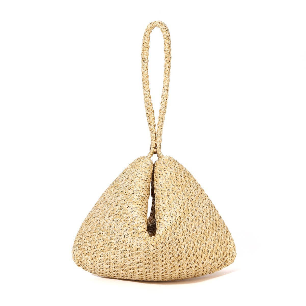 Mini Straw Studded Clutch