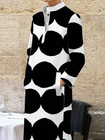 Black & White Polka Dot Midi Dress