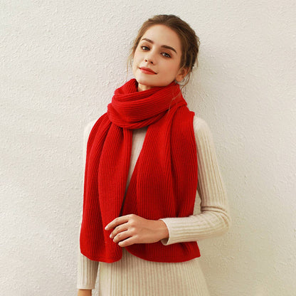 Solid Knit Faux Cashmere Scarf for Women_CWASC0334: Beige / (OS) 1