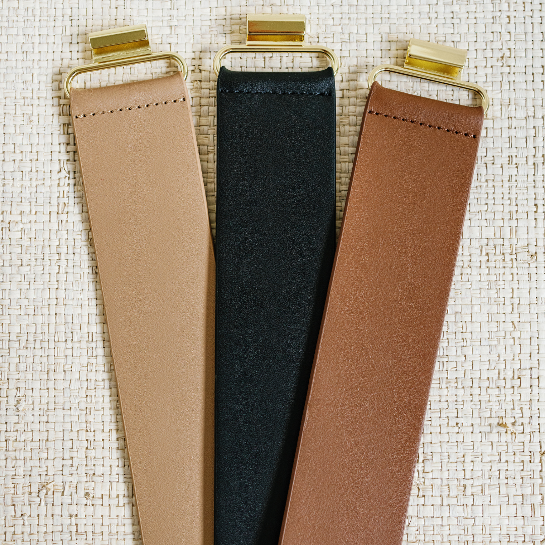 Tan Genuine Leather Stretch Belt Band – Flexible & Versatile: 1