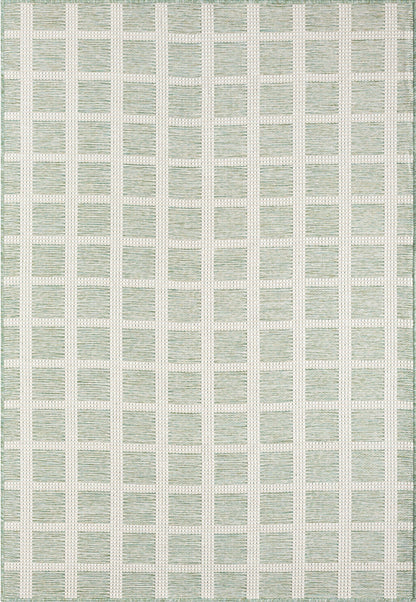 Ocean Gridscape Green Indoor/Outdoor Area Rug: 7'9" x 10'2"