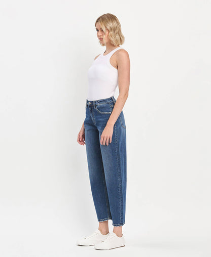 HIGH RISE BARREL JEANS
